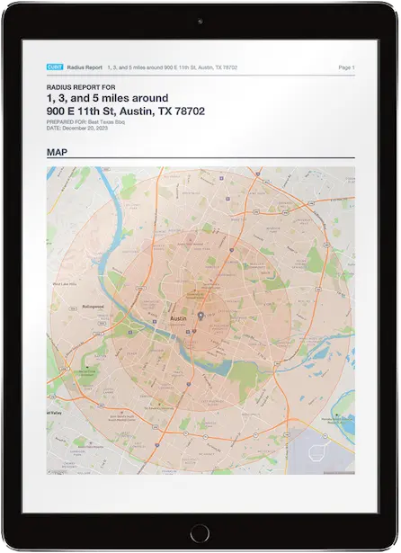 Radius Report on an iPad